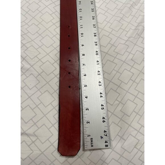 Tech Ether American Eagle/1970s Brown western Leather belt Eagle 48 solid Brass - Picture 4 of 6